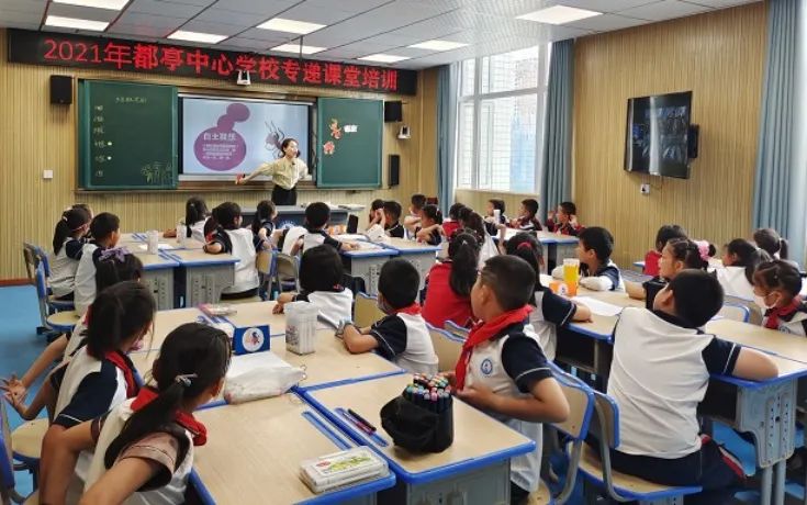 榨木小學、都亭一小的師生通過“專遞課堂”上美術課.jpg